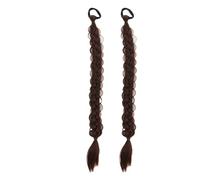 2pcs Long Braided Ponytail For Women Straight Wrap Around Braid Extension Synthetic Braids Horse Tail With Rubber Band(2 pcs,407-2-33)