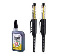 2Pcs Long Head Marking Pens 45mm Long Tip Marker Pens with 15ml Refill Inks for Marking on Wood Ceramic Metal Plastic Tile Marker Pen Quick Drying