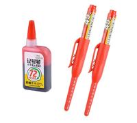 2Pcs Long Head Marking Pens 45mm Long Tip Marker Pens with 15ml Refill Inks for Marking on Wood Ceramic Metal Plastic Tile Marker Pen Quick Drying