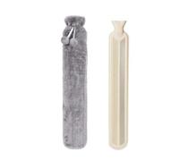 2PCS Long Hot Water Bottles Bag Removable Cover Extra Rubber Bottle Waist Hand Foot Warmer 53x10cm Pour Ventre Cou(Grey)