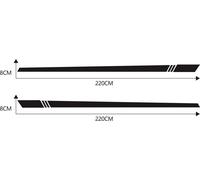 2pcs/lot 220x8cm Guide Stripe Side Stripes Obe Body Stickers Decal Wrap Vinyl Film Automotive Products Accessories Black