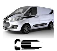 2Pcs / Lot Autocollants de Voiture, pour Ford Transit Tourneo Custom MK7 MK8 MK9 Sport Stripe KIT Van Vinyle Décalcomanies Tuning Auto Accessories