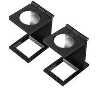 2pcs Loupe De Table Compte-Fils, Mini Loupe Pliante 10x Loupe De Poche Pliable Compteur De Fils Intégré - Idéale pour Les Travaux De Précision, Le Bricolage, L'artisanat Et Les Réparations Délicates
