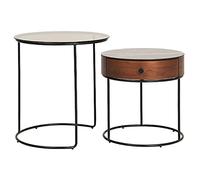 2PCS Low Coffee Table High Side Table Combo Home Light Luxury Modern Tempered Glass Ceramic Round End Table Living Room Bedroom Furniture