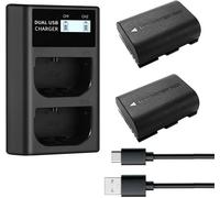 2PCS LP-E6NH batterie 2250mAh Qumox et chargeur USB Compatible avec Canon EOS R7 R5 R6 EOS R 5D II III IV 6D 6D II 7D 7D II 60D 70D