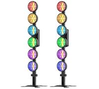 2PCS Lumière de Scène Rétro COB PAR de 300W avec Effet Lumineux RGB Lumière DJ Rétro avec DMX512 pour Théâtres Mariages Festivals de Musique Soirées et autres Occasions d'Éclairage de Scène