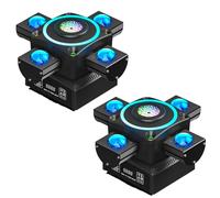2PCS Lyre LED 100W Lumière DJ Soirée RGBW Projecteur Luminaires à tête rotative pour Disco Fête Club Bar Éclairage Show