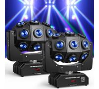 2PCS Lyre LED 180W RGBW 360°Rotation 18LEDs Lumière de Scène Beam Moving Head pour Party Disco Club Mariage Éclairage