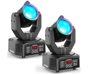 2PCS Lyre LED Beam RGBW 3-en-1 de 30W, Effet de Poursuite avec Bande Lumineuse d-mx512 Son Actif avec Télécommande pour DJ Soirée Club Mariage Scène Spectacle