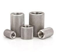 2PCS M12x40,Écrou à couplage rond moleté en acier inoxydable longue portée mordillée resserrer l'écrou