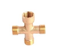 2pcs M14 Thread Brass 4 Way Cross Connector Water Adapter Sprayer Splitter Blow head Parts Sprinkler Fittings