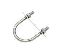 2PCS M6 M8 Stainless Steel 304 U-Bolt Screw Buckle for Pipe ClampsU-clip Fillet With Strap Washers Kit(M6X20MM)