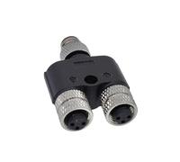 2pcs M8 Y-branch 3-way Sensor Connector Male To Female Pipe Conversion Plug 3pin 4pin Waterproof Connectors(4P)