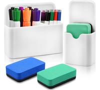 2pcs Magnetic Pen Holder,Marker Holder,Pen Holder,Whiteboard Accessories With 2 Sponges For Fridge Magnetic Board Home Office School