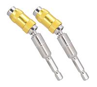 2Pcs Magnetic Screw Bit Holder, Drill Tip Tool with 20 Degree Pivot and Locking Ring, Chrome Vanadium Steel Bit Holder with Strong Magnet for Electric Drill