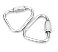 2Pcs Maillon Rapide Triangulaire, Mousqueton D'Escalade, Mousqueton Triangulaire, Mousqueton Vis Inox,(Diameter 6mm)