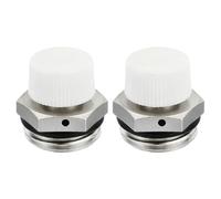 2Pcs Male Thread Nickel Plated Brass Manual Radiator Air Vent Plug Valve Fully Automatic Air Vent Valve Accessory Part(1 8)