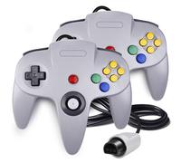 2pcs Manette Avec Fil Manette Classique Seulement Pour Nintendo 64 N64 Pas D¿Usb Gris