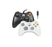 2pcs Manette Contrôleur de Jeu Filaire Noir compatible avec Xbox 360 / XBOX 360 slim / PC Windows 7 10 blanc et noire