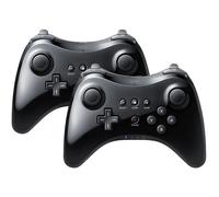 2PCS Manette de jeu U Pro sans Fil Bluetooth - Contrôleur Joystick de Jeux pour Nintendo Wii U (Noir)