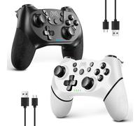 2pcs Manette Sans Fil Pour Switch/Switch 2/Lite/Oled, Manette Pour Switch Pro Avec Fonction Réveil Avec Un Bouton¿Manette Pour Switch Avec Double Vibration/Turbo/Screenshot (Noir & Blanc)