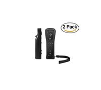 Manette Qumox 2pcs Manette Wiimote noire pour Nintendo Wii et Wii U -