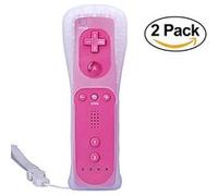 2pcs Manette Wiimote rose pour Nintendo Wii et Wii U -QUMOX®