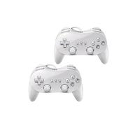 2pcs manettes classique Pro contrôleur compatible avec Nintendo Wii blanc