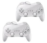2pcs manettes classique Pro contrôleur compatible avec Nintendo Wii blanc G
