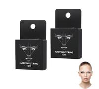 2Pcs Mapping Sourcil Pré Encré,Fil Mapping String Pré-encrés Mesurer Positionnement Tatouage Brows Point Thread Marking Line Pour Tatouage Semi-permanent Des Sourcils(Noir*2)