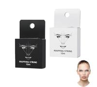 2Pcs Mapping Sourcil Pré Encré,Fil Mapping String Pré-encrés Mesurer Positionnement Tatouage Brows Point Thread Marking Line Pour Tatouage Semi-permanent Des Sourcils，1 Mm X 10 M(Noir,Blanc)