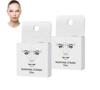 2Pcs Mapping Sourcil Pré Encré, Rouleau de Teinte Microblading Fil Mapping String Pré-encrés Mesurer Positionnement Tatouage Brows Point Thread Marking Line pour Semi-permanent Sourcils (Blanc)