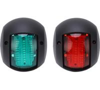 2pcs Marine Boat Yacht Signal LED Navigation Lampe de pliage Planche de bord rouge-vert pour la voile DC 12V -24V 3WBlack