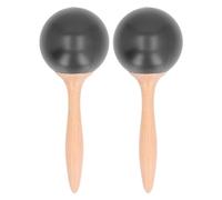 2PCS Marteau de Sable Maracas Shaker, Instrument de Percussion à Main avec Manche en Bois pour Adulte, Son Fort et Crisp avec Bois de Hêtre ABS Sable de Fer, Jouet Musical