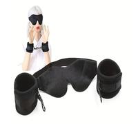 2PCS Masque pour les yeux Menottes pour lit bondage Premium SM Props pour couple Jeu de rôle Discret Adultes Accessoires Intimité