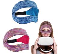 2Pcs Masque Vr Pour Les Yeux Pour Oculus Quest 2, Vr Face Cover Avec Sangle Élastique, Vr Bande Anti-Transpiration Athlétique Pour Ps Vr2/Meta Quest Pro/Meta Quest 2/Oculus Quest 2/Htc Vive