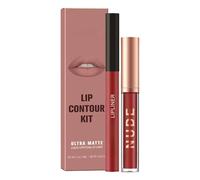 2PCS Mat Velvet Crayon à Lèvres & Rouge à Lèvres Set pour les femmes - Hautement Pigmenté, 3D Hydratant, Longue Durée Imperméable Anti-adhésif, Gloss à Lèvres (#12)