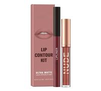 2PCS Mat Velvet Crayon à Lèvres & Rouge à Lèvres Set pour les femmes - Hautement Pigmenté, 3D Hydratant, Longue Durée Imperméable Anti-adhésif, Gloss à Lèvres (#5)