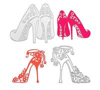 2pcs matrices d'estampage pour talons hauts, matrices de gaufrage pour découpe de métal pour talons hauts, pochoirs de découpe d'art, gaufrage d'enveloppes, cartes de vœux bricolage, scrapbooking
