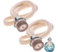 2pcs Mèche De Rechange Pour Lampes À Huile Parfumées Avec Brûleur,1.8cm Mèche Avec Support Lampe,Meche Pour Lampe Berger,Pour Diffuseur De Brûleur Laromathérapie(Argent)