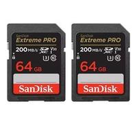 2pcs Mémoire SDHC SDXC Sandisk Extreme Pro 64Go 200Mo/S 90Mo/S UHS-I version 2022 G