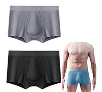 2Pcs Mens Organic Latex Support Pouch Trunks (2pcs-b,3X-Large)