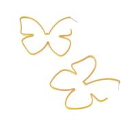 2pcs métal évidé ligne en forme de papillon boucles d'oreilles, 18K plaqué or boucles d'oreilles personnalisées, boucles d'oreilles simples et polyvalentes, boucles d'oreilles créatives, accessoires c