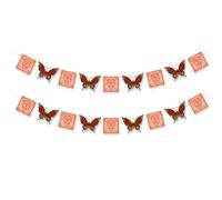 2pcs Mexican Papel Picado Bannière Dia De Los Muertos Papillon Monarque