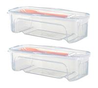 2pcs Micro-ondes Pasta Cuiseur Cuiier à nouilles micro-ondes empilable avec couvercle de crépine et fourche BPA pour le bureau de l'école du dortoir à domicile.