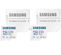 2PCS Micro SD Samsung EVO Plus 128Go Carte mémoire MB-MC128SA/EU 160Mb/s A2 V30 / UHS-I U3 Class10 - microSDXC + adaptateur SD