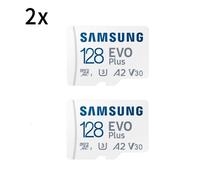 2PCS Micro SD SDXC Samsung Carte mémoire Evo Plus 128 Go SDXC U3 Classe 10 A2 130 Mo/s avec Adaptateur