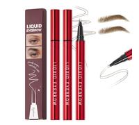 2Pcs Microblading Crayon Sourcil Imperméable,Liquide Longue Tenue Feutre Sourcils,2 Fork Tip Résistant aux Fini Naturel Looking Hair Like Clear Brows Makeup (Marron Clair, 1Pack(2pcs))