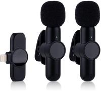 2Pcs Microphone Cravate Sans Fil Pour Iphone Ipad, K3-2C Professionnel Micro Sans Fil Pour Iphone Enregistrement Vidéo Diffusion En Direct Vlog Interview Présentation Diverses Applications[X456]