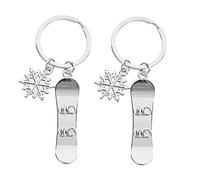 2pcs mignon snowboarder sac de trèfle de porte clés de trousse de trèfle pour hommes flocons de neige clé du pendentif clé